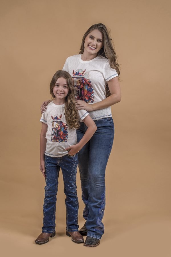 T-SHIRT HORSE FLOWERS INFANTIL - Image 2