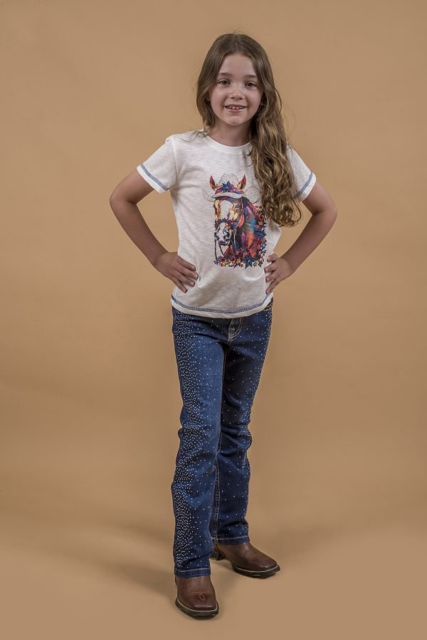 T-SHIRT HORSE FLOWERS INFANTIL